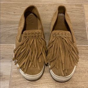 Tory Burch Suede Fringe Sneakers